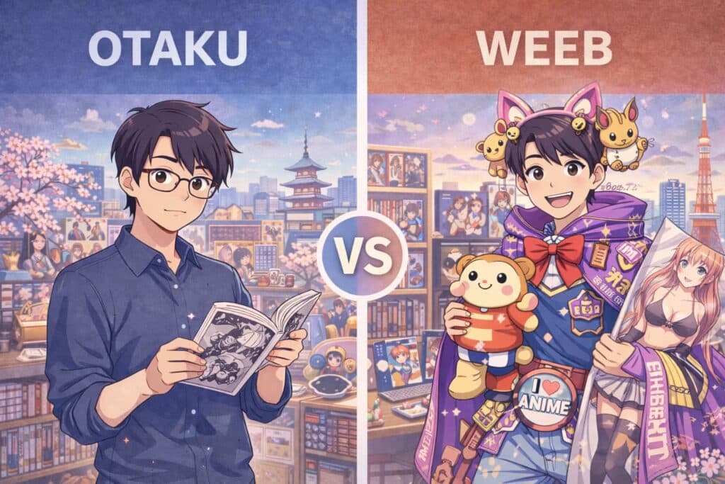 Otaku versus Weeb illustration.